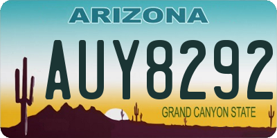 AZ license plate AUY8292