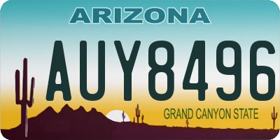 AZ license plate AUY8496