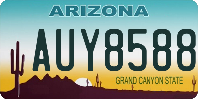 AZ license plate AUY8588
