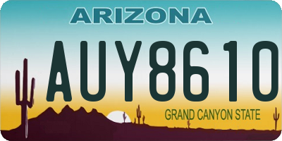 AZ license plate AUY8610