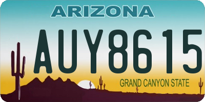AZ license plate AUY8615