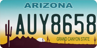 AZ license plate AUY8658