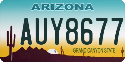AZ license plate AUY8677