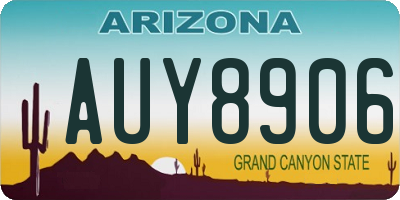 AZ license plate AUY8906