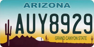 AZ license plate AUY8929