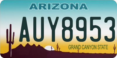 AZ license plate AUY8953