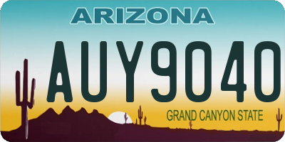 AZ license plate AUY9040