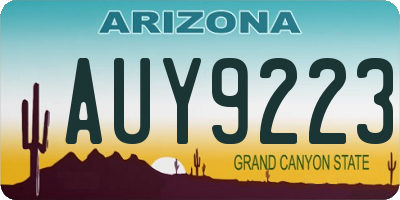 AZ license plate AUY9223