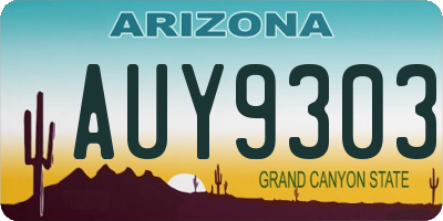 AZ license plate AUY9303