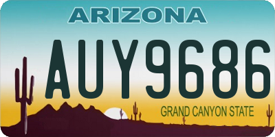 AZ license plate AUY9686