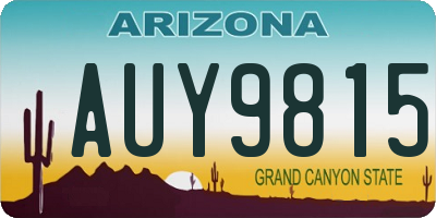 AZ license plate AUY9815
