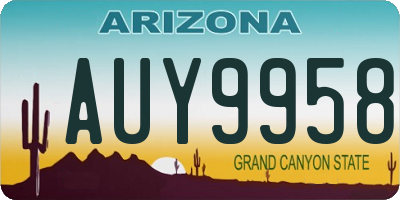 AZ license plate AUY9958
