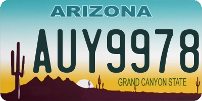 AZ license plate AUY9978