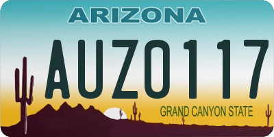 AZ license plate AUZ0117