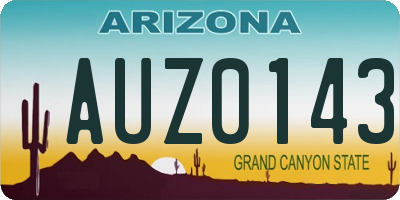 AZ license plate AUZ0143