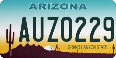AZ license plate AUZ0229