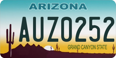 AZ license plate AUZ0252