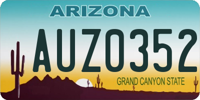 AZ license plate AUZ0352