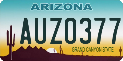 AZ license plate AUZ0377