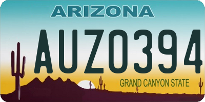 AZ license plate AUZ0394