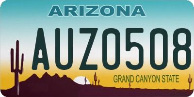 AZ license plate AUZ0508