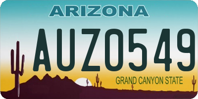 AZ license plate AUZ0549