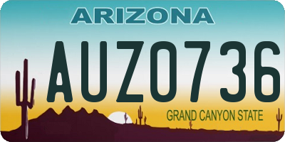 AZ license plate AUZ0736