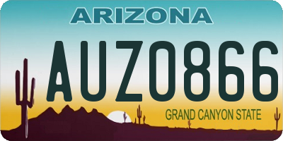 AZ license plate AUZ0866