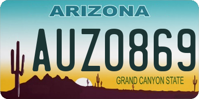 AZ license plate AUZ0869