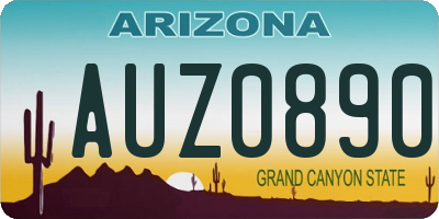 AZ license plate AUZ0890