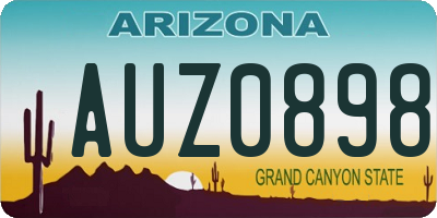 AZ license plate AUZ0898