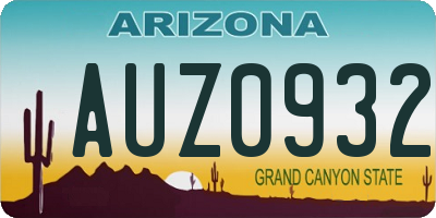 AZ license plate AUZ0932