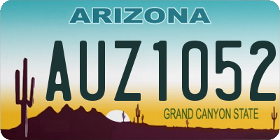 AZ license plate AUZ1052