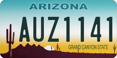 AZ license plate AUZ1141