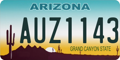 AZ license plate AUZ1143