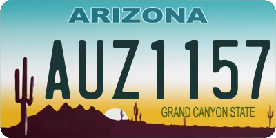 AZ license plate AUZ1157
