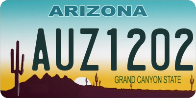 AZ license plate AUZ1202