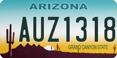 AZ license plate AUZ1318