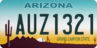 AZ license plate AUZ1321