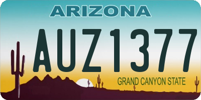 AZ license plate AUZ1377