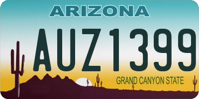AZ license plate AUZ1399