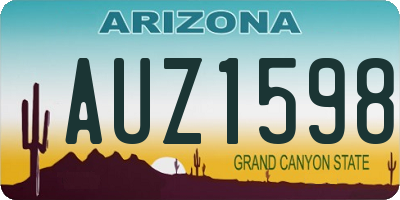 AZ license plate AUZ1598