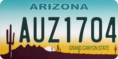 AZ license plate AUZ1704