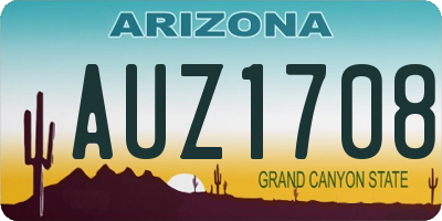 AZ license plate AUZ1708