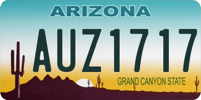 AZ license plate AUZ1717
