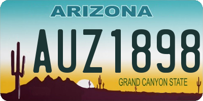 AZ license plate AUZ1898