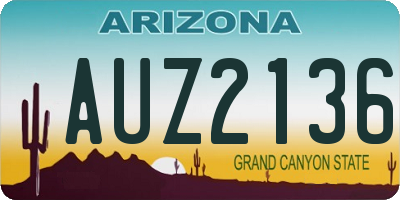 AZ license plate AUZ2136