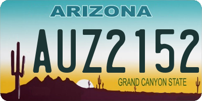 AZ license plate AUZ2152
