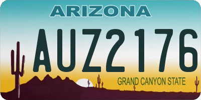 AZ license plate AUZ2176