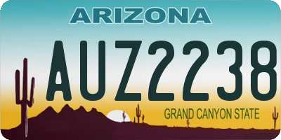 AZ license plate AUZ2238